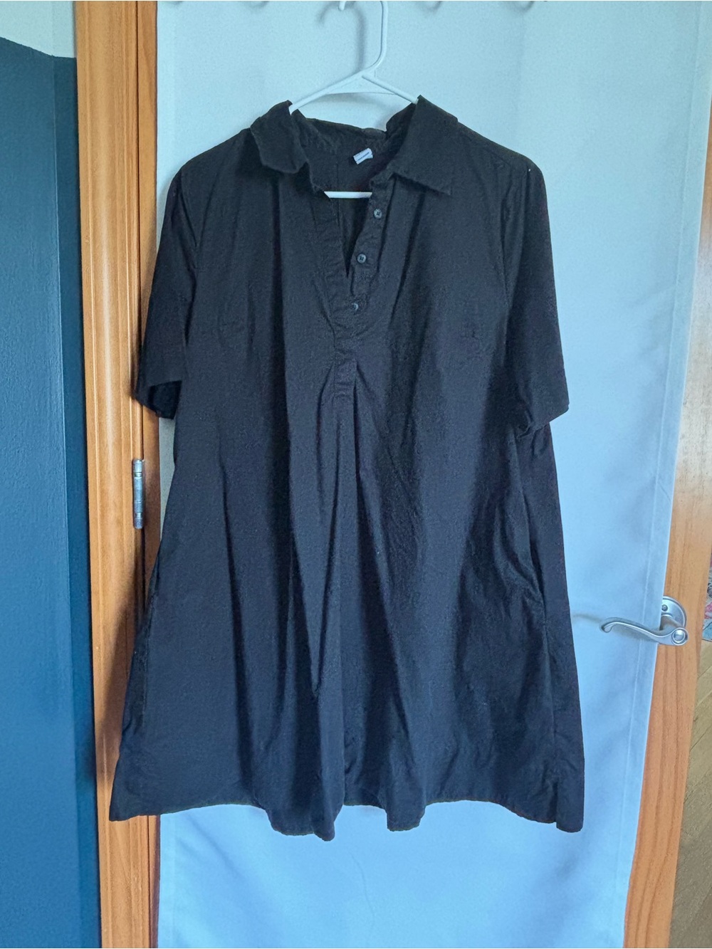 Old Navy Black Short-Sleeve Polo Dress